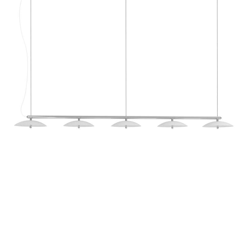 Signal Linear Pendant - 93in - Souda Pendants - White & Brass - HORNE