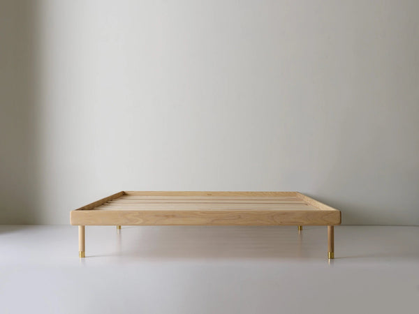 Simple Bed - Ash - Kalon Studios Beds - Twin - Without Headboard - Brass - HORNE