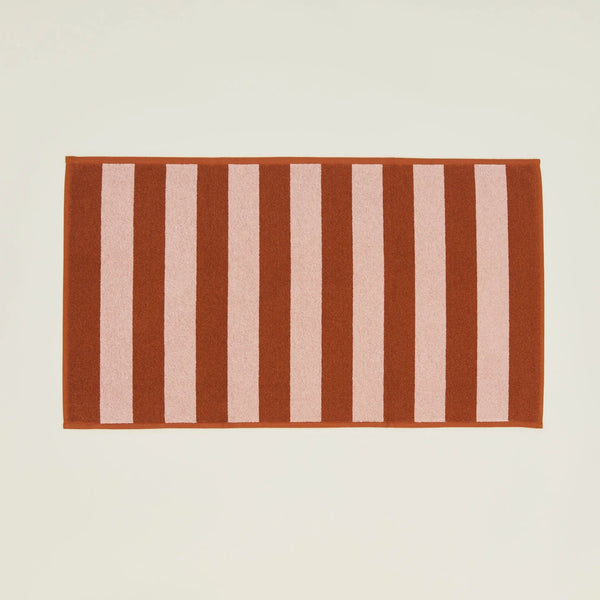 Simple Striped Terry Bath Mat - Hawkins New York Bath - Blush/Terracotta - HORNE