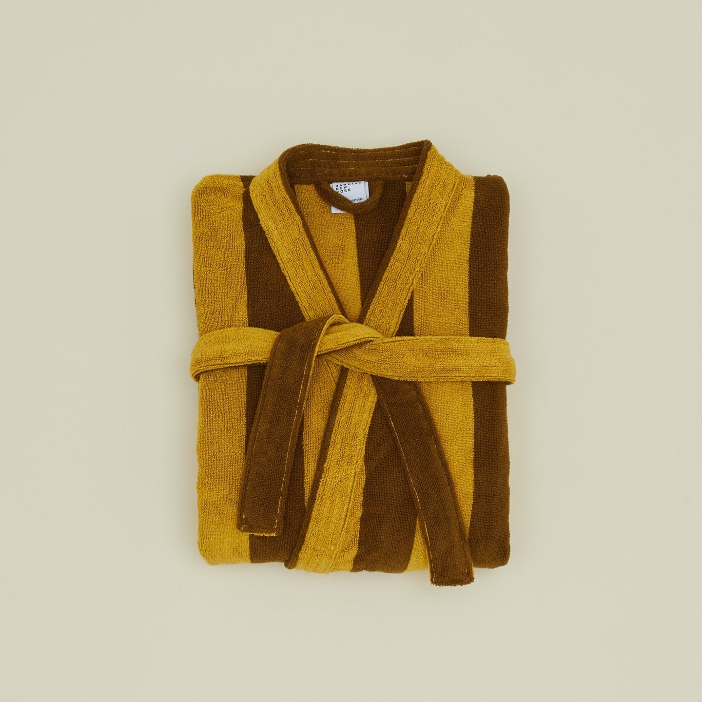 Simple Striped Terry Bathrobe - Small - Sky/Peacock by Hawkins New York