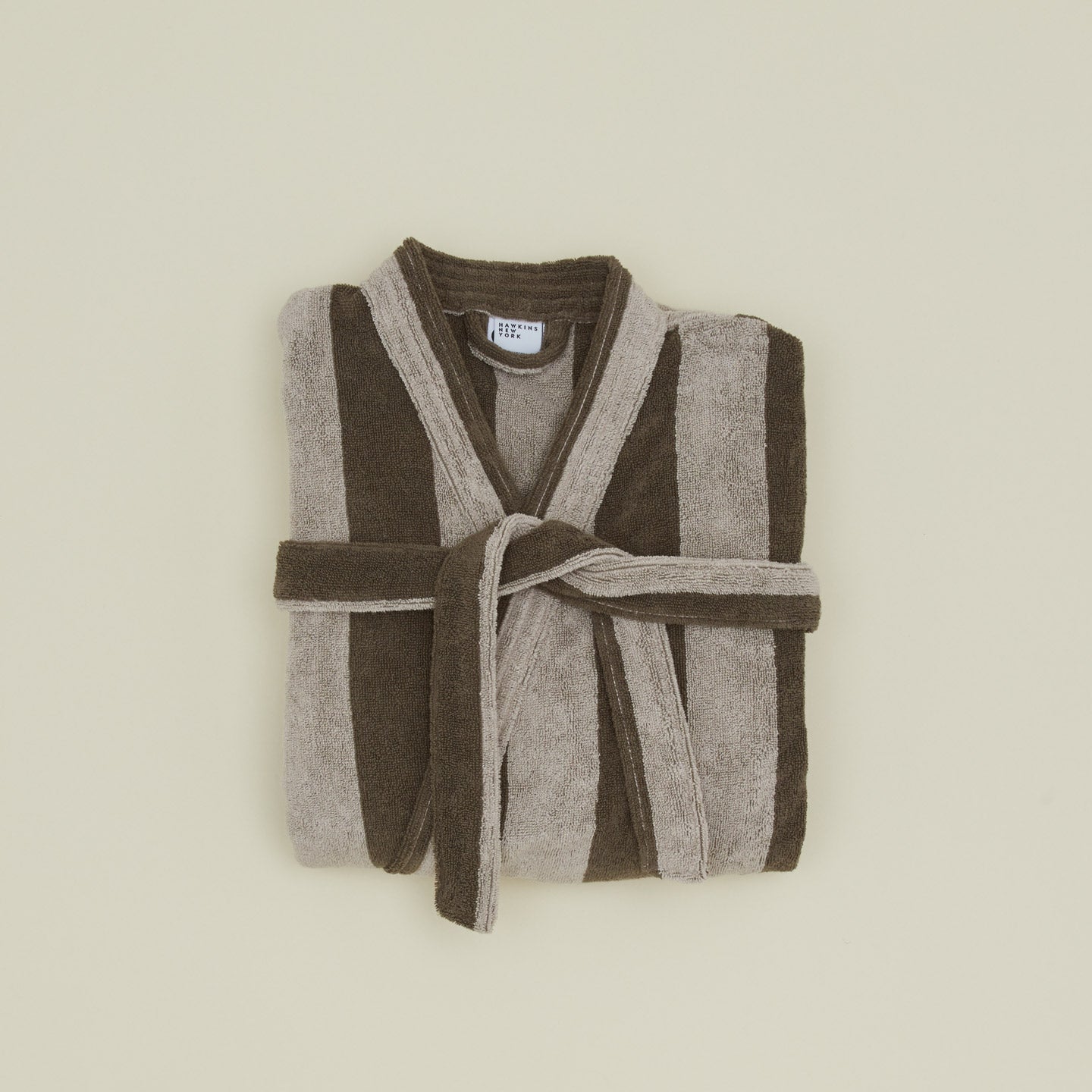 Simple Striped Terry Bathrobe - Small - Sky/Peacock by Hawkins New York