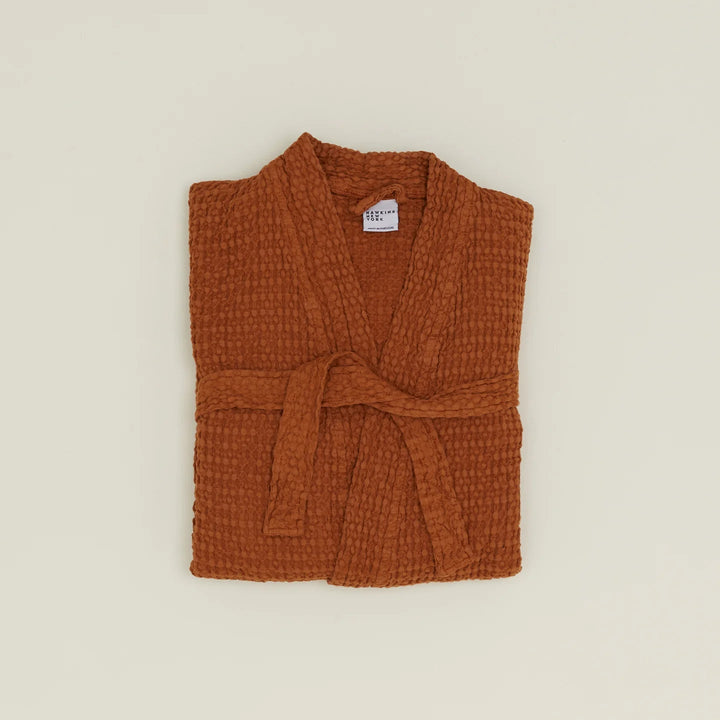 Simple Waffle Bathrobe - Hawkins New York Bath - Terracotta - Small - HORNE