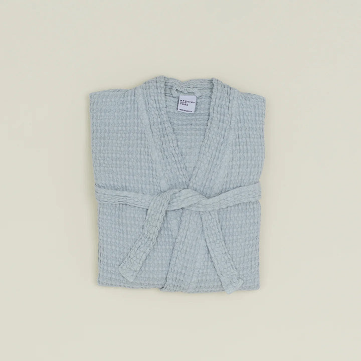 Simple Waffle Bathrobe - Hawkins New York Bath - Sky - Small - HORNE