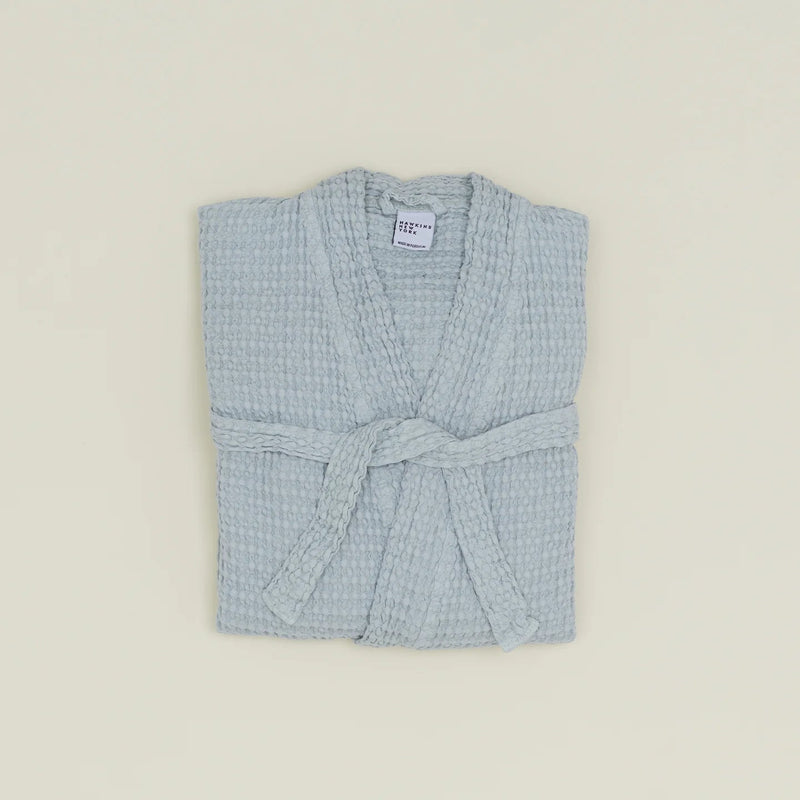 Simple Waffle Bathrobe - Hawkins New York Bath - White - Small - HORNE
