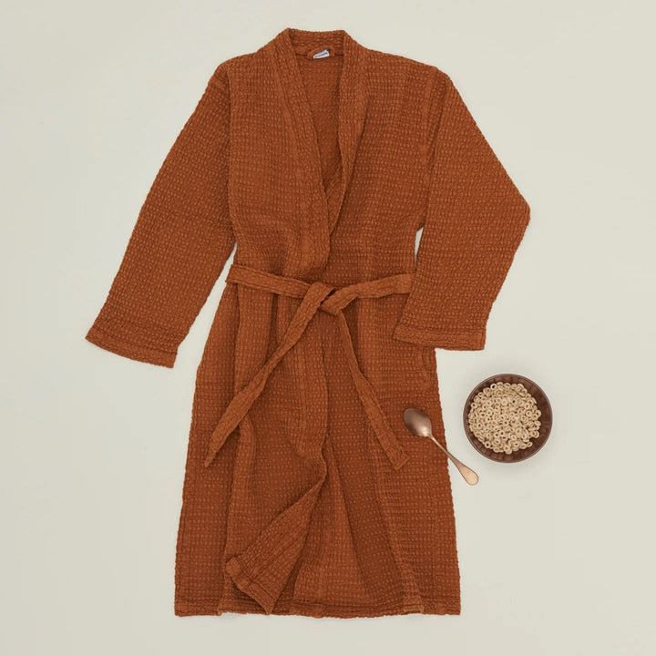 Simple Waffle Bathrobe - Hawkins New York Bath - Peacock - Small - HORNE