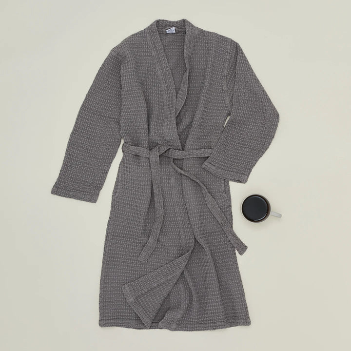 Simple Waffle Bathrobe - Hawkins New York Bath - Peacock - Small - HORNE
