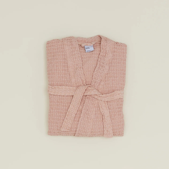 Simple Waffle Bathrobe - Hawkins New York Bath - Blush - Small - HORNE