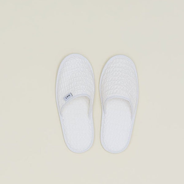 Simple Waffle Slippers - Small - White by Hawkins New York
