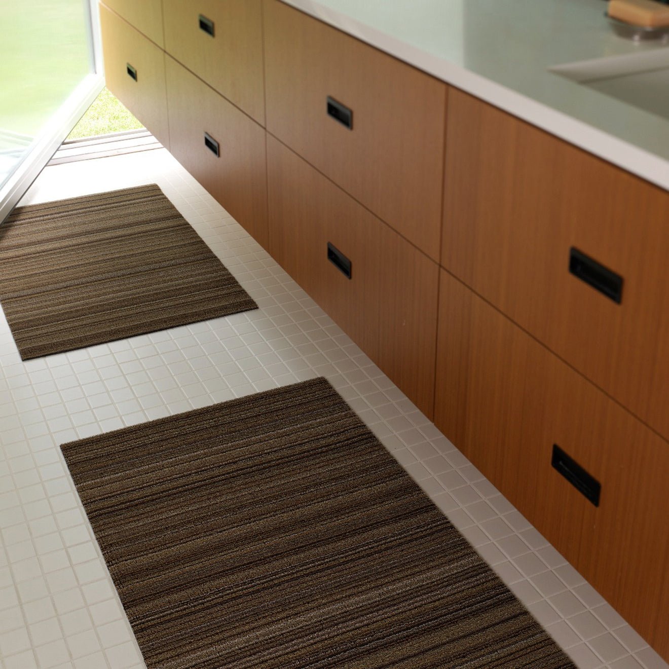Skinny Stripe Shag Rug - Chilewich - Rugs - Turquoise - Doormat - HORNE