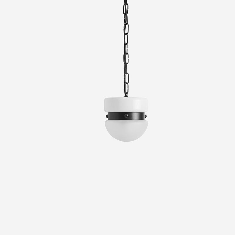 Slab Hemisphere Pendant Small - Workstead - Ceiling Lights - Matte Black Enamel - 24