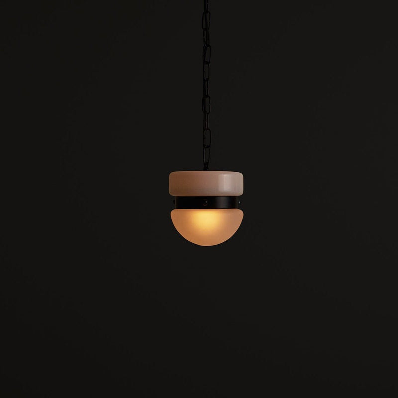 Slab Hemisphere Pendant Small - Workstead - Ceiling Lights - Matte Black Enamel - 24