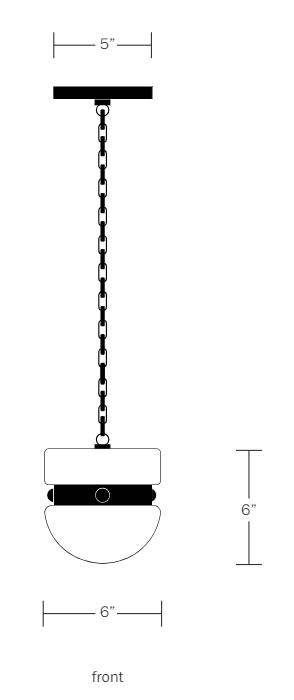 Slab Hemisphere Pendant Small - Workstead - Ceiling Lights - Matte Black Enamel - 24