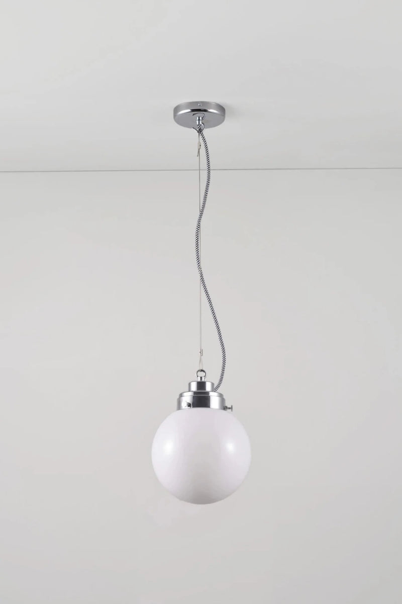 Small Globe Pendant - Original BTC Pendants - Chrome - Opal - HORNE
