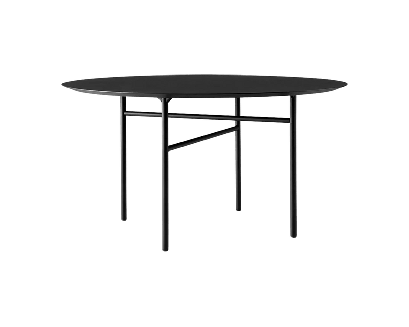 Snaregade Dining Table - Round - Audo Copenhagen Tables - Black | Dark Stained Oak - 138 - HORNE