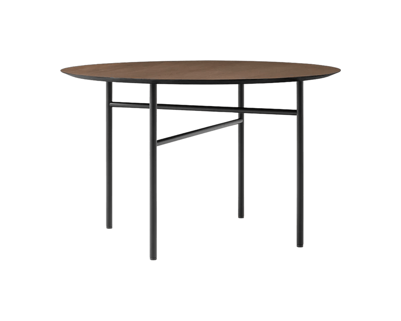 Snaregade Dining Table - Round - Audo Copenhagen Tables - Black | Dark Stained Oak - 138 - HORNE