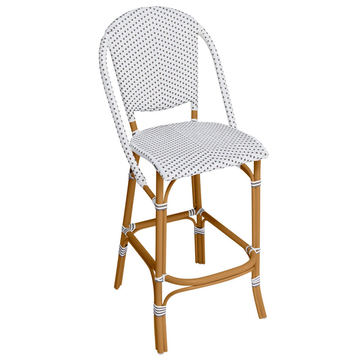 Sofie Outdoor Bar Stool - Sika Design - Stools + Benches + Ottomans - Almond Frame/ White with Cappuccino Dots - HORNE