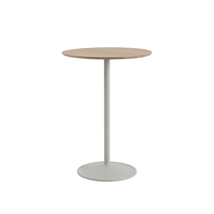 Soft Café Table - Round - Muuto Table + Task - Solid Oak/Grey - Tall - HORNE