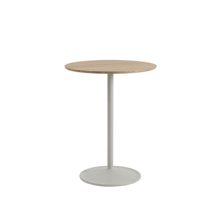 Soft Café Table - Round - Muuto Table + Task - Solid Oak/Grey - Medium - HORNE