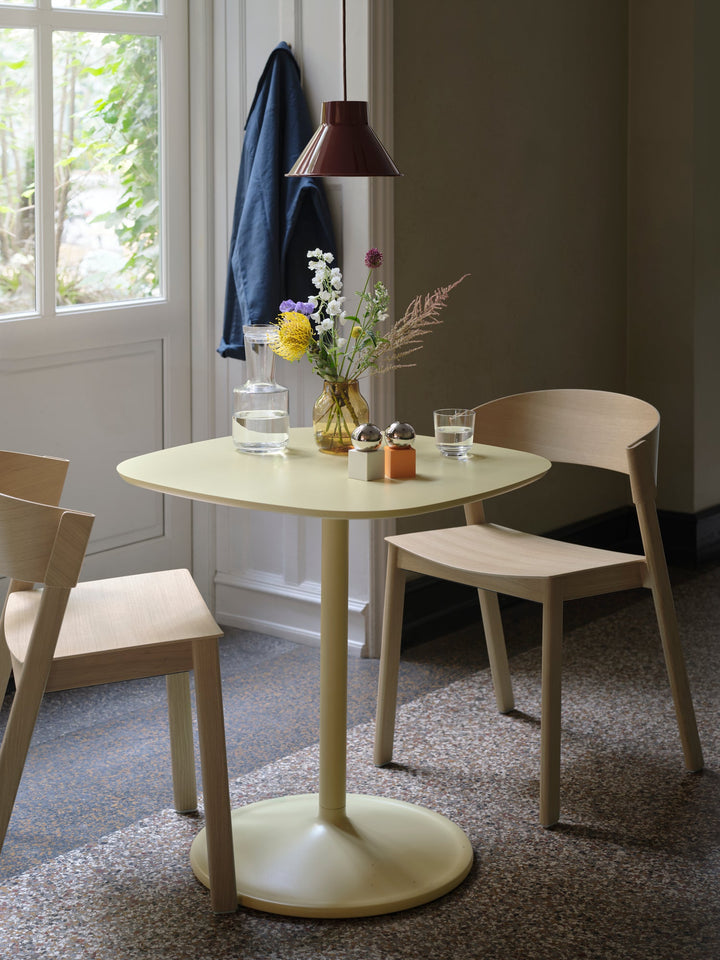 Soft Café Table - Square - Muuto Table + Task - Solid Oak/Grey - Tall - HORNE
