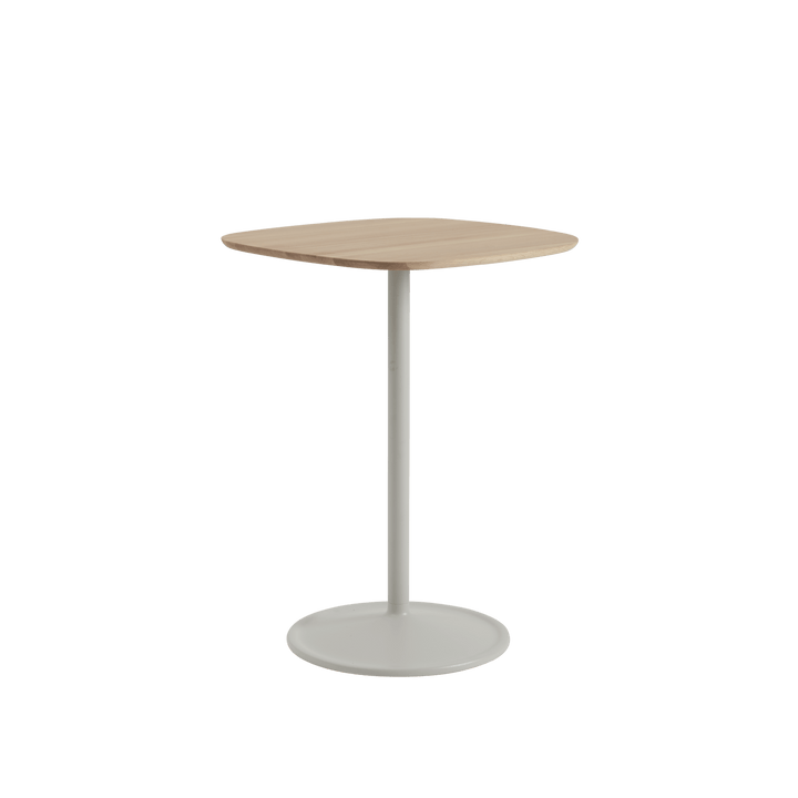 Soft Café Table - Square - Muuto Table + Task - Solid Oak/Grey - Medium - HORNE