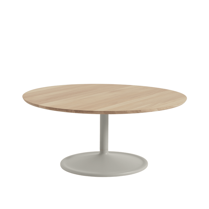 Soft Coffee Table - Round - Muuto Table + Task - Large - Solid Oak/Grey - HORNE
