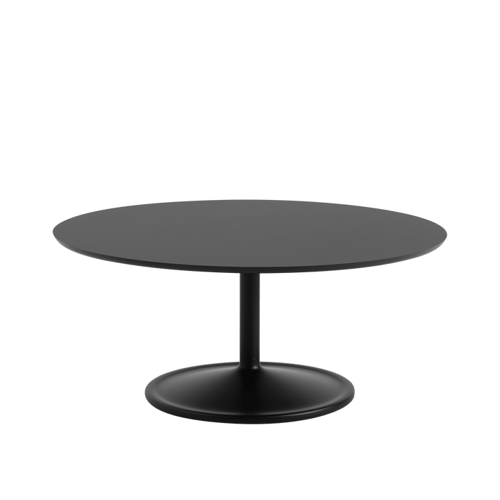 Soft Coffee Table - Round - Muuto Table + Task - Large - Black Nanolaminate/Black - HORNE