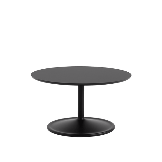 Soft Coffee Table - Round - Muuto Table + Task - Small - Black Nanolaminate/Black - HORNE