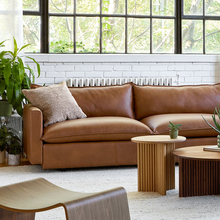 Sola Sofa - Gus* Modern - Sofas - Raleigh Chestnut Leather - HORNE