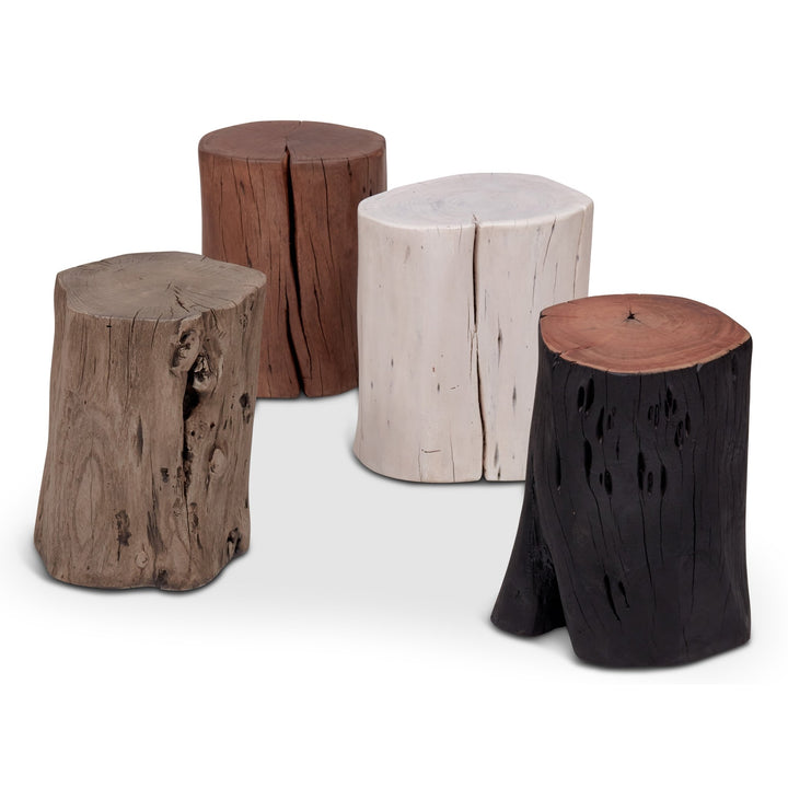 Solid Wood Stump - Urbia Stools + Benches + Ottomans - White Wash - HORNE
