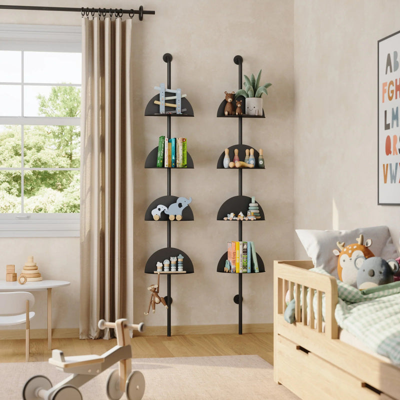 Solis Adjustable Standing Shelf - Umbra Shelving - Black - HORNE