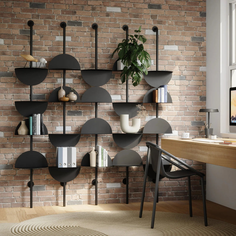 Solis Adjustable Standing Shelf - Umbra Shelving - Black - HORNE