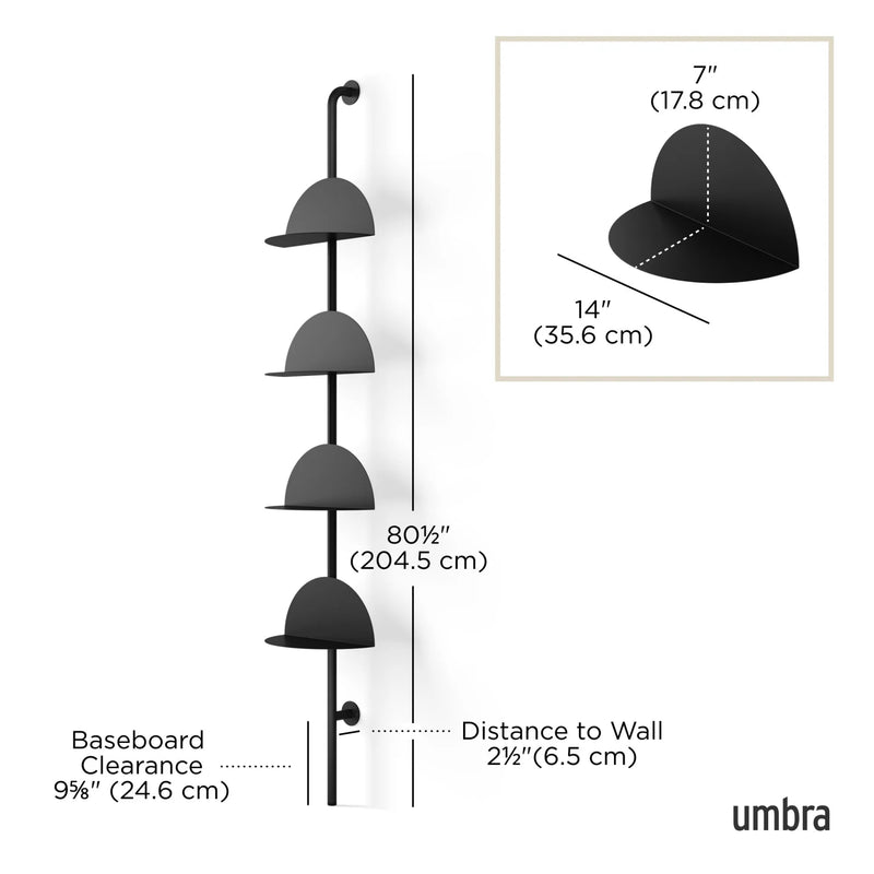 Solis Adjustable Standing Shelf - Umbra Shelving - Black - HORNE