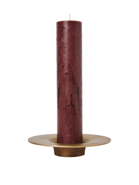 Soothe Block Candle Holder - Ferm Living Candle Holders - Brass Finish - HORNE