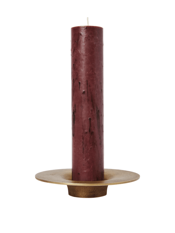 Soothe Block Candle Holder - Ferm Living Candle Holders - Brass Finish - HORNE