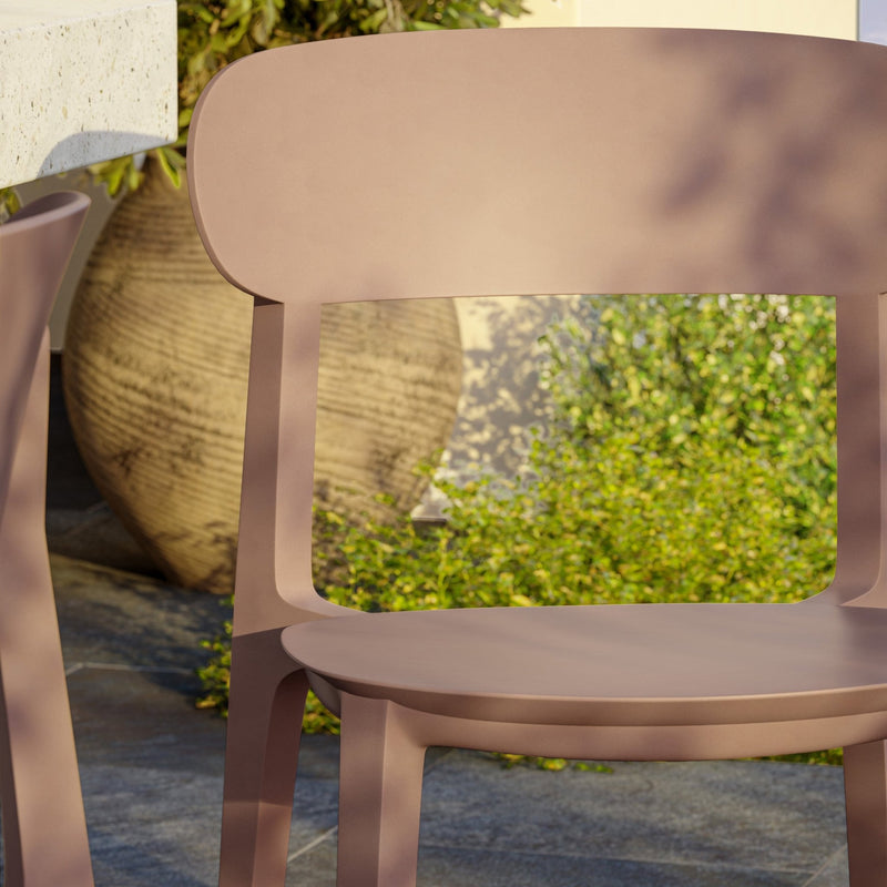 Spencer Eco - Friendly Outdoor Stacking Chair - Set of 4 - Urbia Chairs - Beige - HORNE