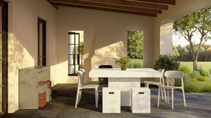 Spencer Eco - Friendly Outdoor Stacking Chair - Set of 4 - Urbia Chairs - Beige - HORNE