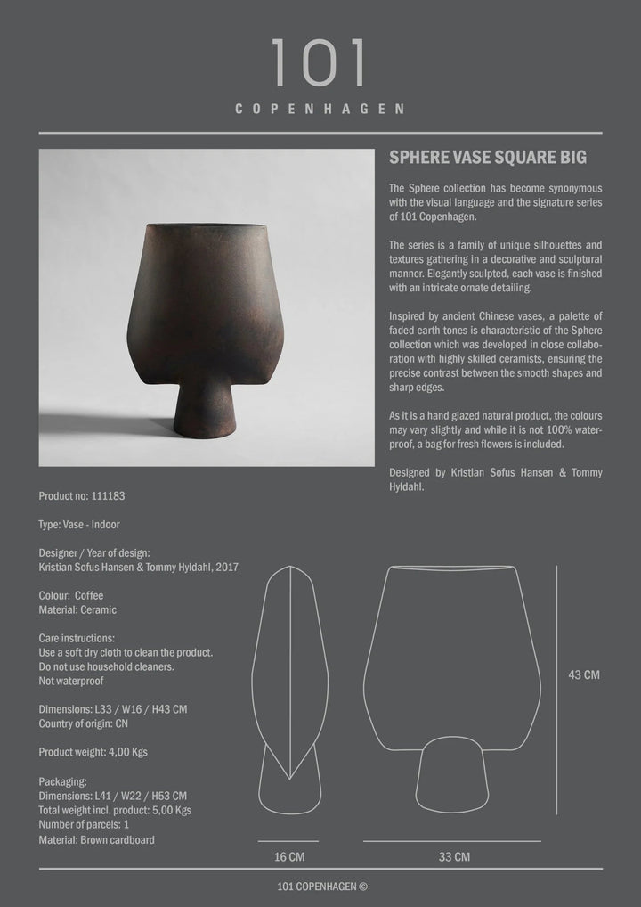 Sphere Vase Square - 101 Copenhagen Vases - Mini - Shisen - Bone White - HORNE