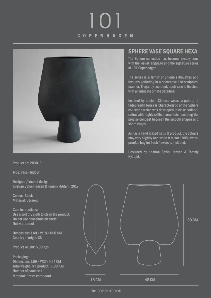 Sphere Vase Square - 101 Copenhagen Vases - Mini - Shisen - Bone White - HORNE