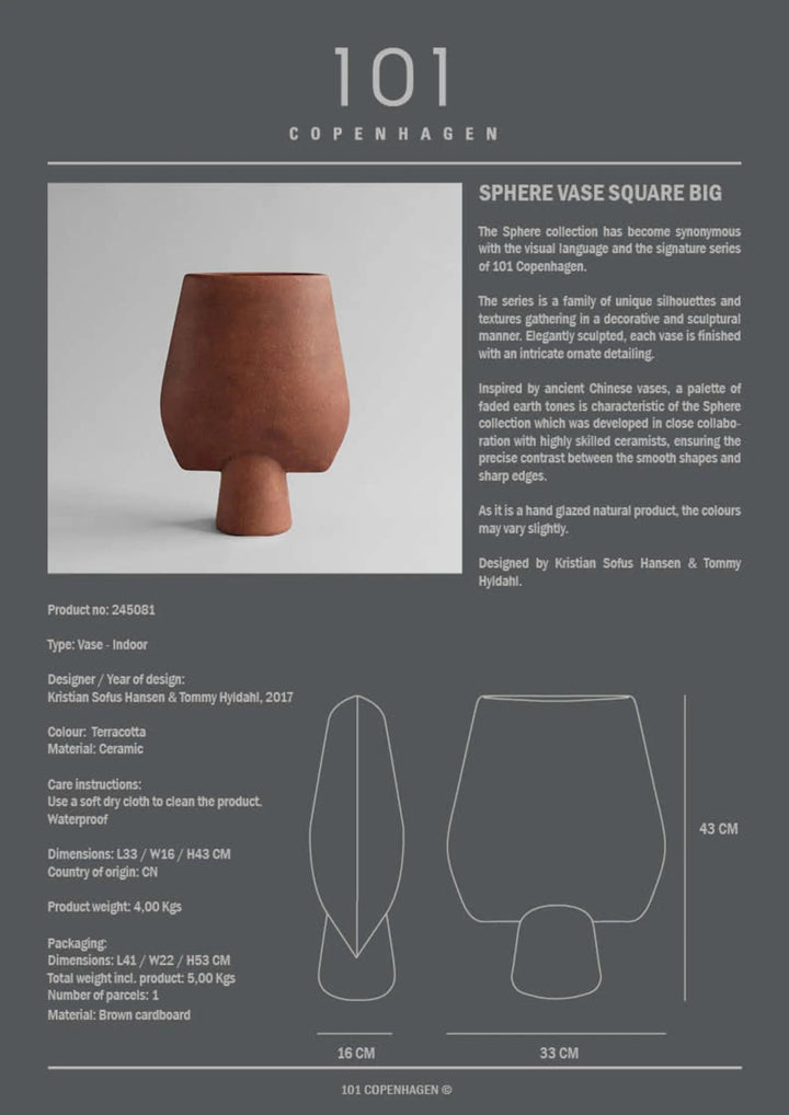 Sphere Vase Square - 101 Copenhagen Vases - Mini - Shisen - Bone White - HORNE