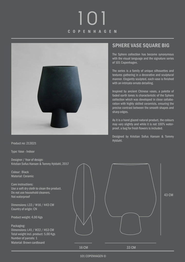 Sphere Vase Square - 101 Copenhagen Vases - Mini - Shisen - Bone White - HORNE