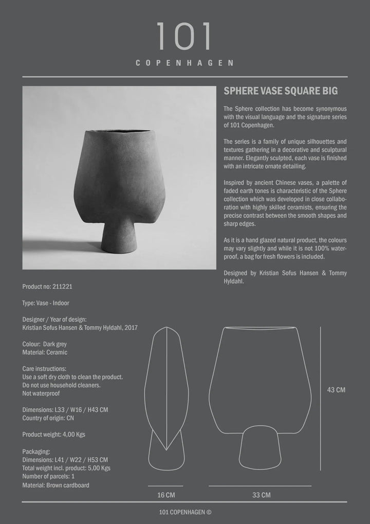 Sphere Vase Square - 101 Copenhagen Vases - Mini - Shisen - Bone White - HORNE