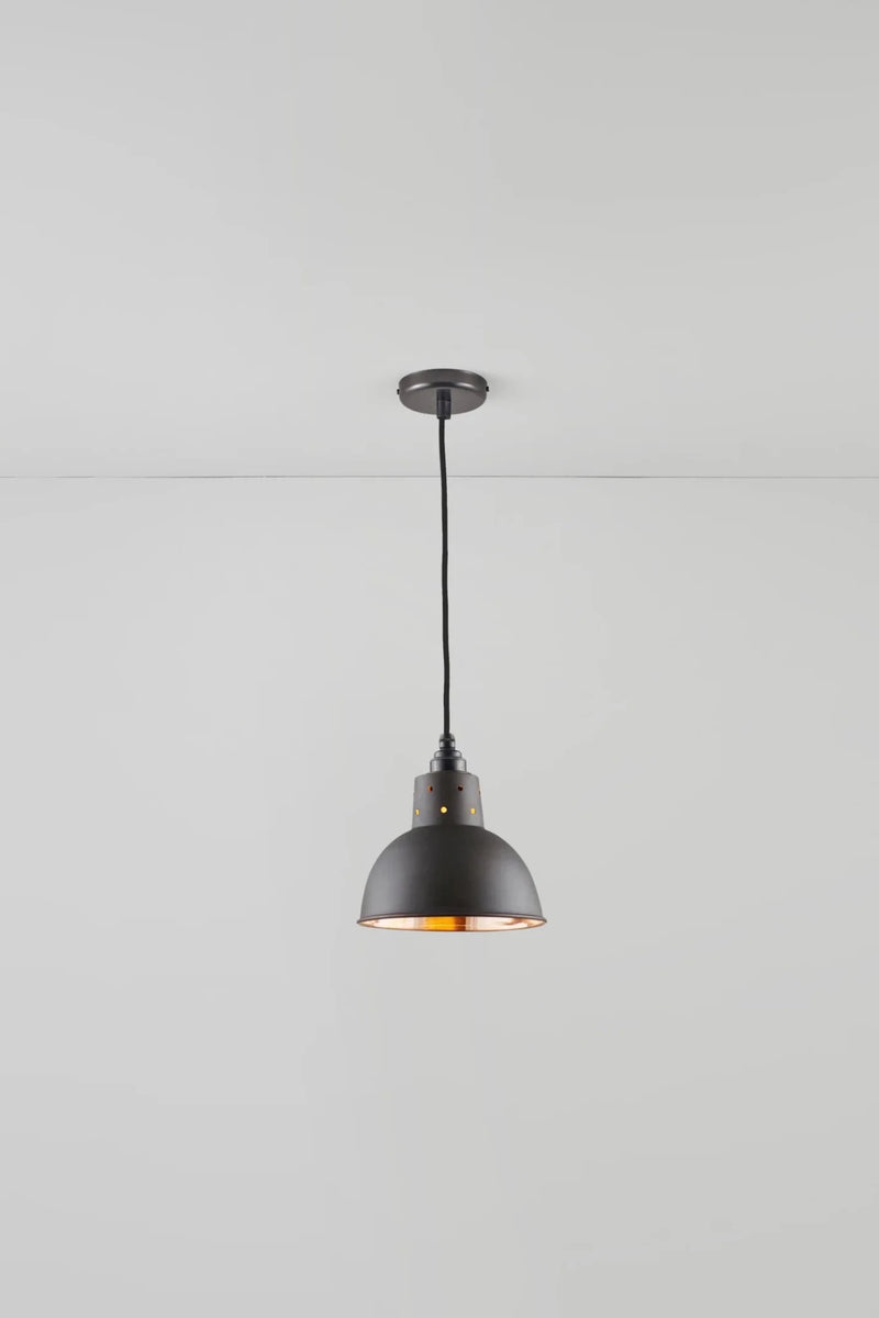 Spun Reflector with Cord Grip Lampholder - Davey Lighting Pendants - Weathered Copper - Polished Copper - HORNE