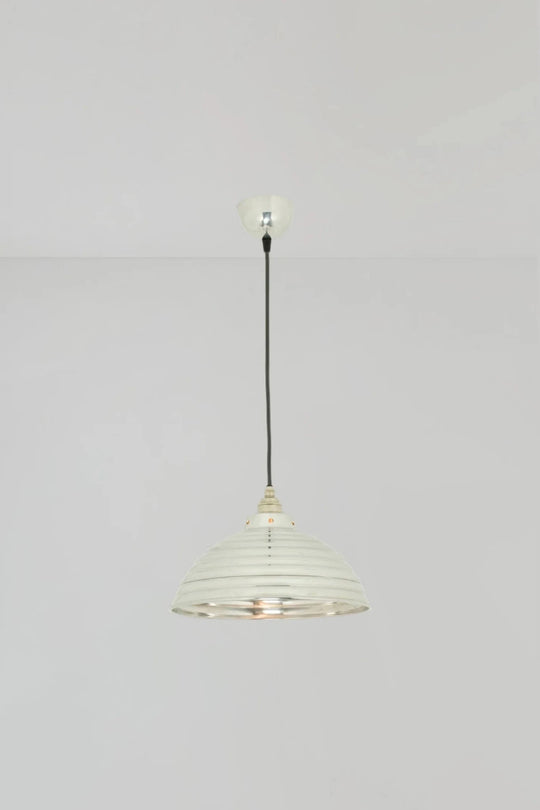 Spun Ripple with Cord Grip Lampholder - Davey Lighting Pendants - Polished Aluminium - HORNE