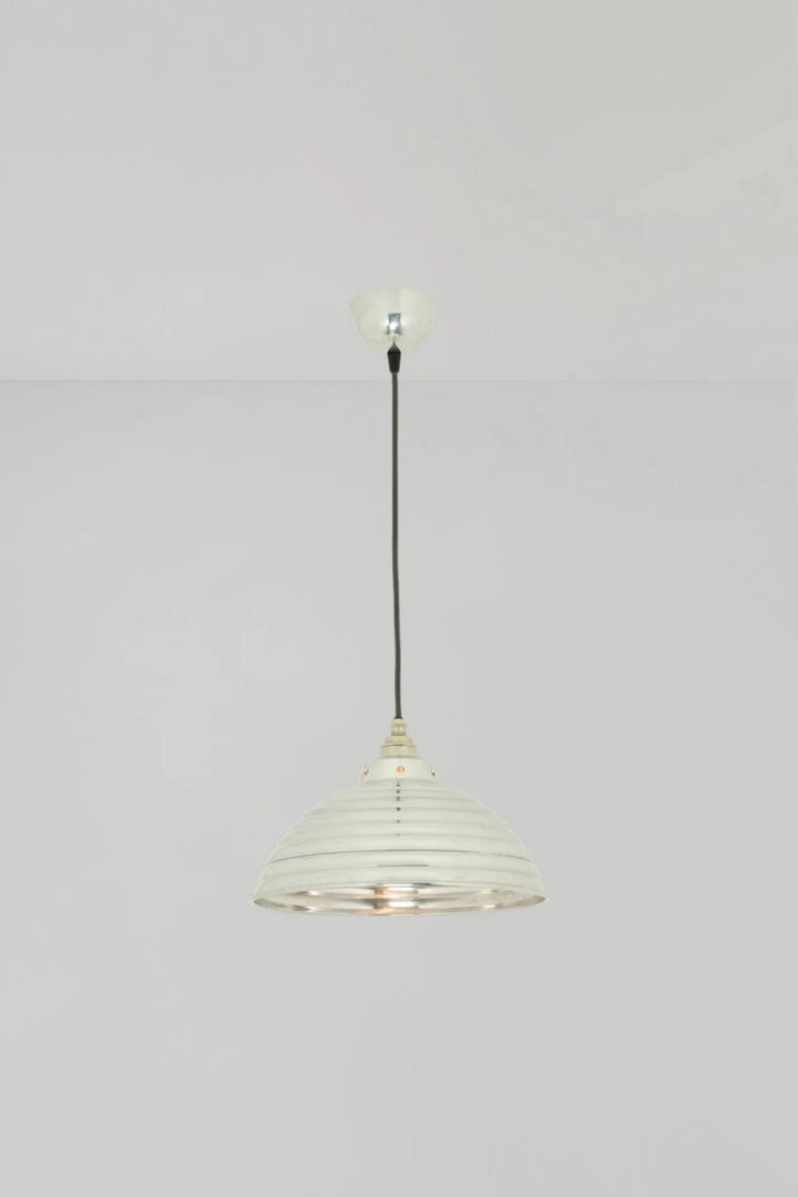 Spun Ripple with Cord Grip Lampholder - Davey Lighting Pendants - Polished Aluminium - HORNE