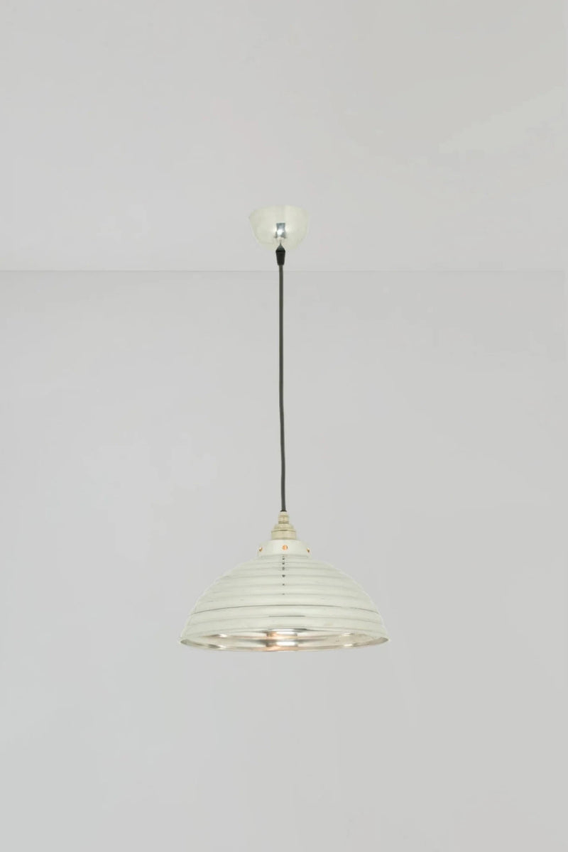 Spun Ripple with Cord Grip Lampholder - Davey Lighting Pendants - Polished Aluminium - HORNE