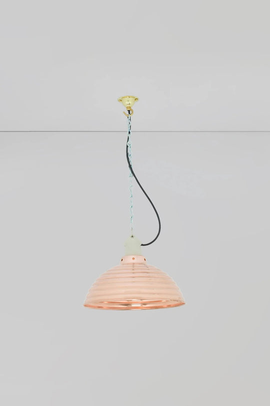 Spun Ripple with Suspension Lampholder - Davey Lighting Pendants - Polished Copper - HORNE