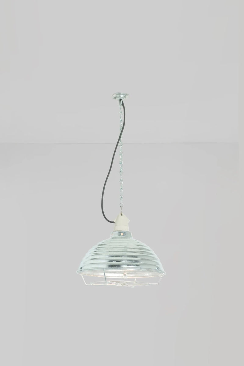 Spun Ripple with Suspension Lampholder - Davey Lighting Pendants - Polished Aluminium - HORNE