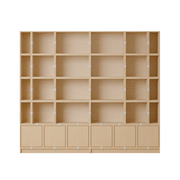 Stacked Storage System - Bookcase - Con 1 - Muuto Shelving - Oak - HORNE