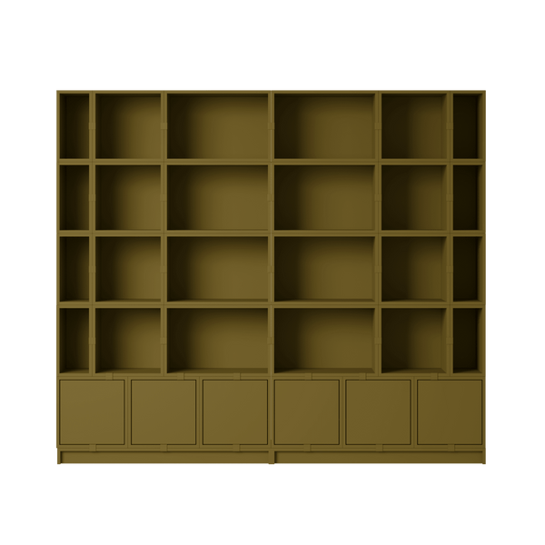 Stacked Storage System - Bookcase - Con 1 - Muuto Shelving - Brown Green - HORNE