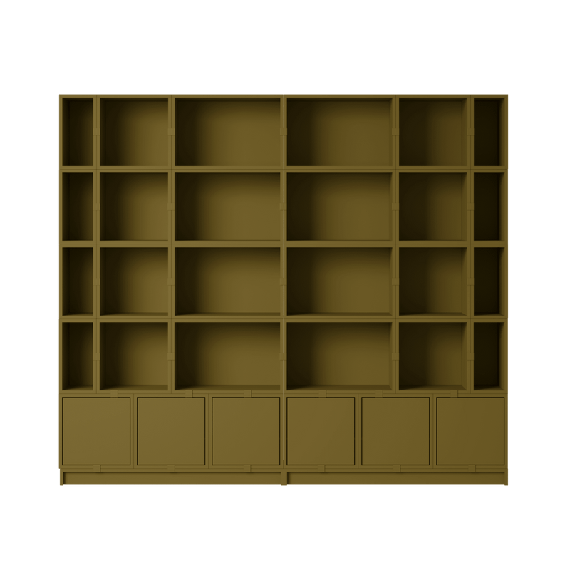 Stacked Storage System - Bookcase - Con 1 - Muuto Shelving - Brown Green - HORNE